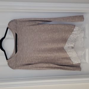 Maurices Lace Trim Top with Zipper Accent - Medium